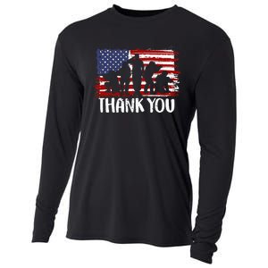 Thank You Veterans 4th of July American Dad Patriotic Cooling Performance Long Sleeve Crew