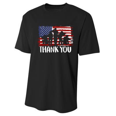 Thank You Veterans 4th of July American Dad Patriotic Performance Sprint T-Shirt