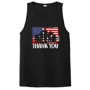 Thank You Veterans 4th of July American Dad Patriotic PosiCharge Competitor Tank