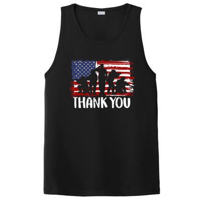 Thank You Veterans 4th of July American Dad Patriotic PosiCharge Competitor Tank