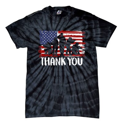 Thank You Veterans 4th of July American Dad Patriotic Tie-Dye T-Shirt