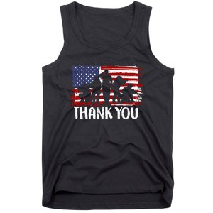 Thank You Veterans 4th of July American Dad Patriotic Tank Top