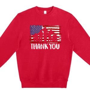 Thank You Veterans 4th of July American Dad Patriotic Premium Crewneck Sweatshirt