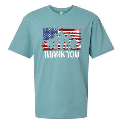 Thank You Veterans 4th of July American Dad Patriotic Sueded Cloud Jersey T-Shirt