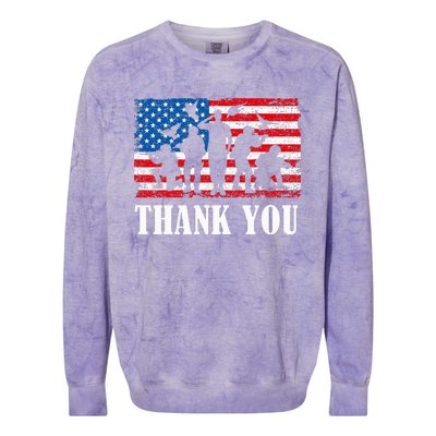 Thank You! Veterans Day & Memorial Day Partiotic Military Colorblast Crewneck Sweatshirt