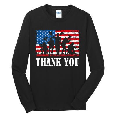 Thank You! Veterans Day & Memorial Day Partiotic Military Tall Long Sleeve T-Shirt