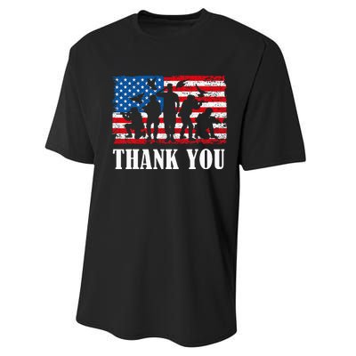 Thank You! Veterans Day & Memorial Day Partiotic Military Performance Sprint T-Shirt