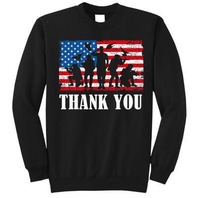 Thank You! Veterans Day & Memorial Day Partiotic Military Tall Sweatshirt