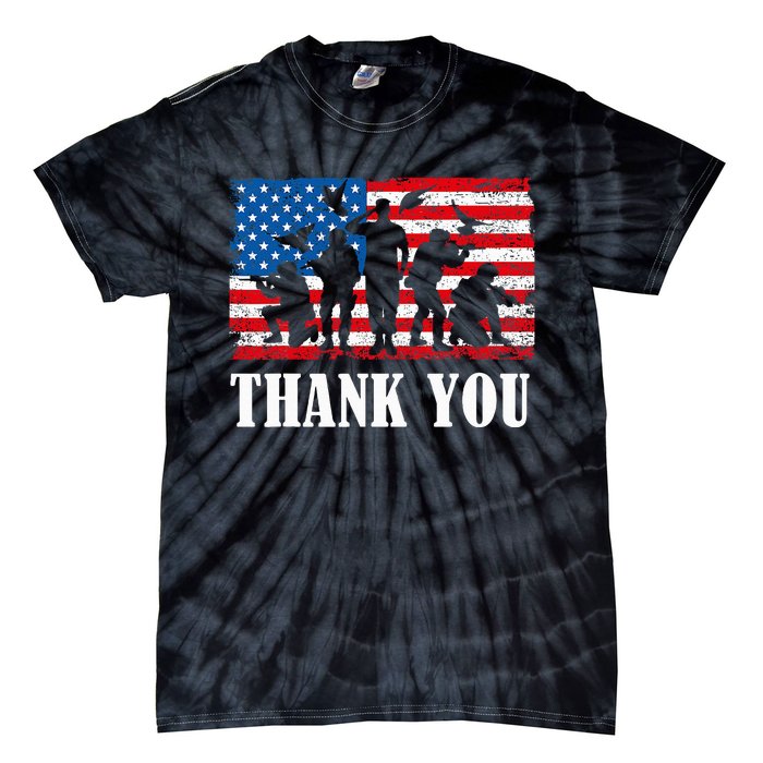 Thank You! Veterans Day & Memorial Day Partiotic Military Tie-Dye T-Shirt