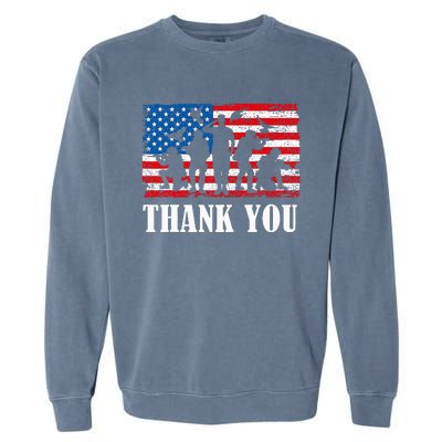 Thank You! Veterans Day & Memorial Day Partiotic Military Garment-Dyed Sweatshirt