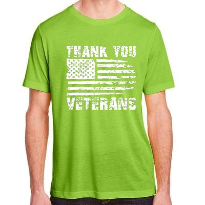 Thank You Veterans American Flag Proud Veteran Adult ChromaSoft Performance T-Shirt