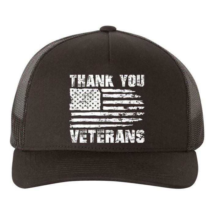 Thank You Veterans American Flag Proud Veteran Yupoong Adult 5-Panel Trucker Hat