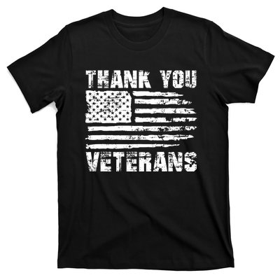 Thank You Veterans American Flag Proud Veteran T-Shirt