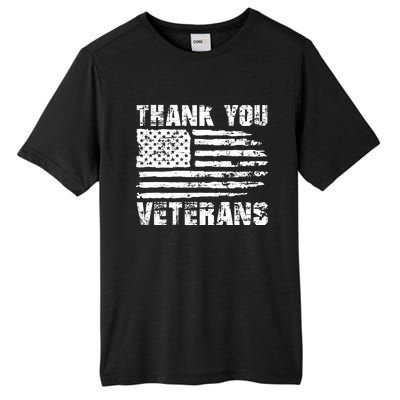 Thank You Veterans American Flag Proud Veteran Tall Fusion ChromaSoft Performance T-Shirt