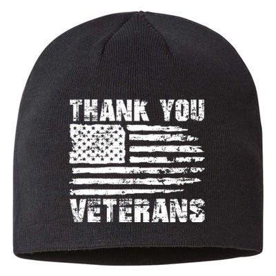 Thank You Veterans American Flag Proud Veteran Sustainable Beanie