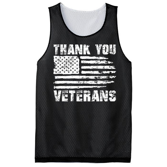 Thank You Veterans American Flag Proud Veteran Mesh Reversible Basketball Jersey Tank