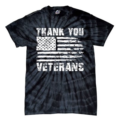 Thank You Veterans American Flag Proud Veteran Tie-Dye T-Shirt