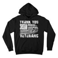 Thank You Veterans American Flag Proud Veteran Tall Hoodie