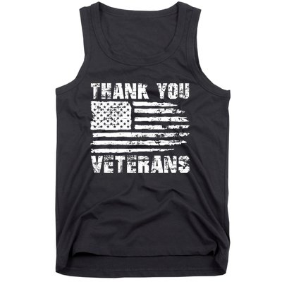 Thank You Veterans American Flag Proud Veteran Tank Top