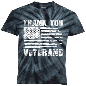 Thank You Veterans American Flag Proud Veteran Kids Tie-Dye T-Shirt