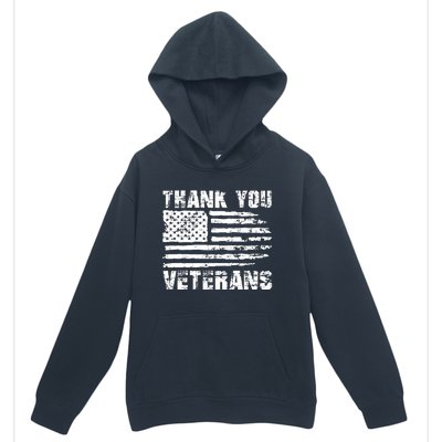 Thank You Veterans American Flag Proud Veteran Urban Pullover Hoodie