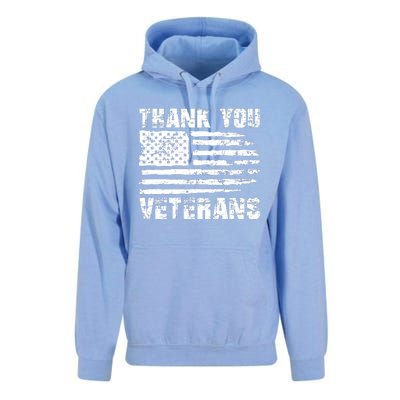 Thank You Veterans American Flag Proud Veteran Unisex Surf Hoodie