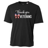 Thank You Veterans Patriotic Coquette Bow Veterans Day 2024 Cooling Performance Crew T-Shirt