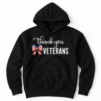 Thank You Veterans Patriotic Coquette Bow Veterans Day 2024 Hoodie