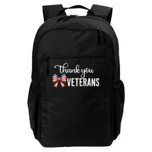 Thank You Veterans Patriotic Coquette Bow Veterans Day 2024 Daily Commute Backpack