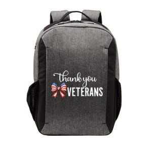 Thank You Veterans Patriotic Coquette Bow Veterans Day 2024 Vector Backpack