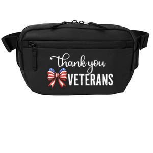 Thank You Veterans Patriotic Coquette Bow Veterans Day 2024 Crossbody Pack