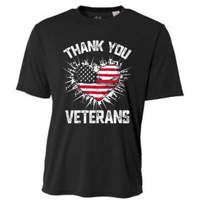 Thank You Veterans American Flag Veterans Day 2024 Cooling Performance Crew T-Shirt