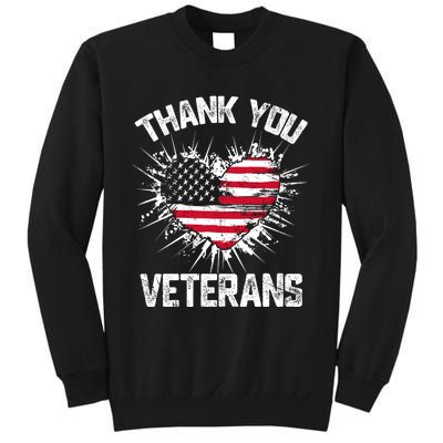 Thank You Veterans American Flag Veterans Day 2024 Sweatshirt