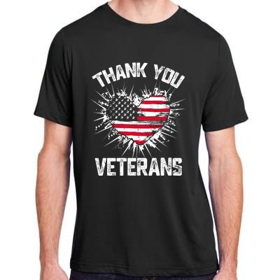 Thank You Veterans American Flag Veterans Day 2024 Adult ChromaSoft Performance T-Shirt