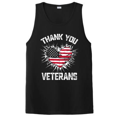 Thank You Veterans American Flag Veterans Day 2024 PosiCharge Competitor Tank