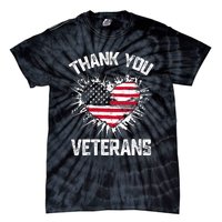 Thank You Veterans American Flag Veterans Day 2024 Tie-Dye T-Shirt