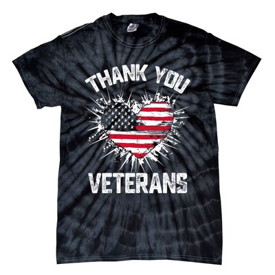 Thank You Veterans American Flag Veterans Day 2024 Tie-Dye T-Shirt