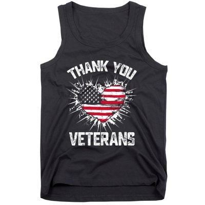 Thank You Veterans American Flag Veterans Day 2024 Tank Top