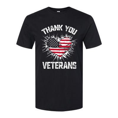 Thank You Veterans American Flag Veterans Day 2024 Softstyle CVC T-Shirt