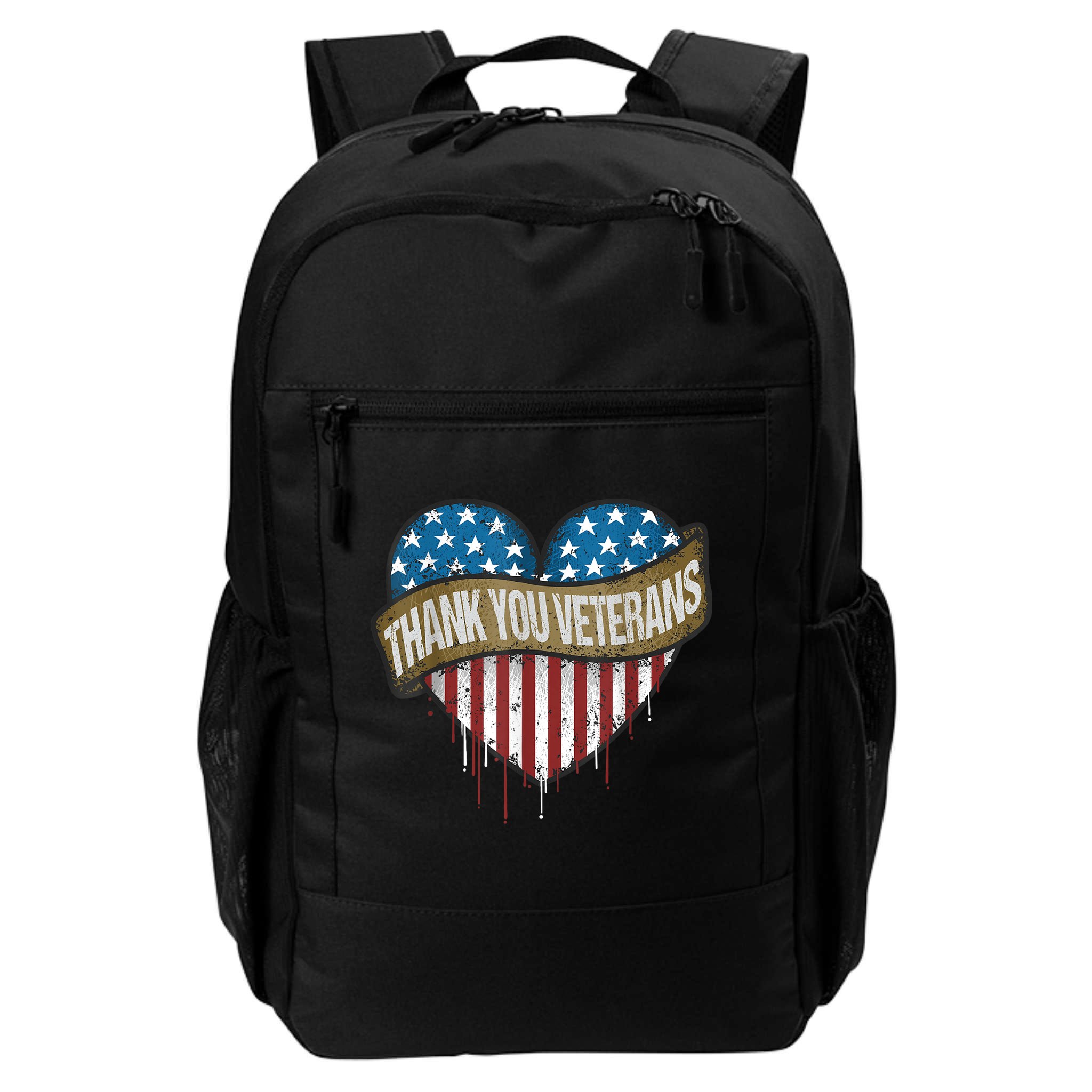 Thank You Veterans Day American Flag Heart Military Army Backpack
