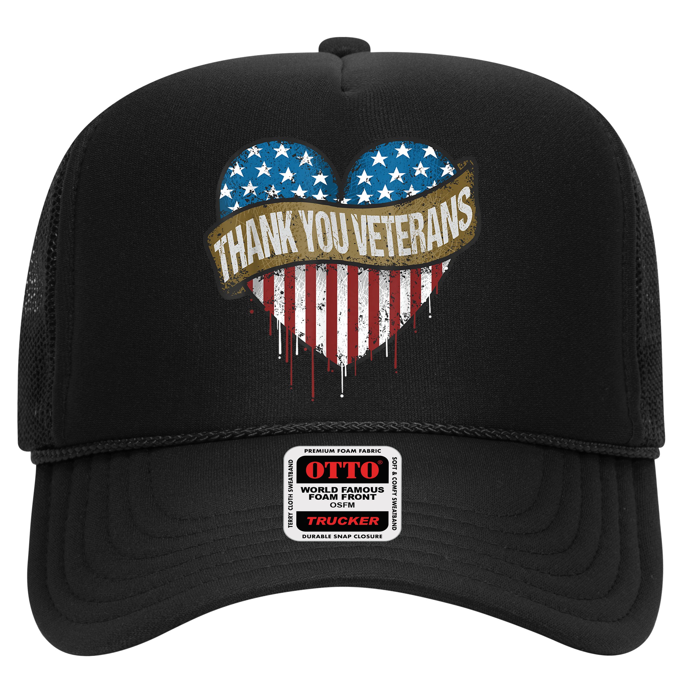 Thank You Veterans Day American Flag Heart Military Army Hat
