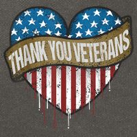 Thank You Veterans Day American Flag Heart Military Army Cotton Canvas Backpack