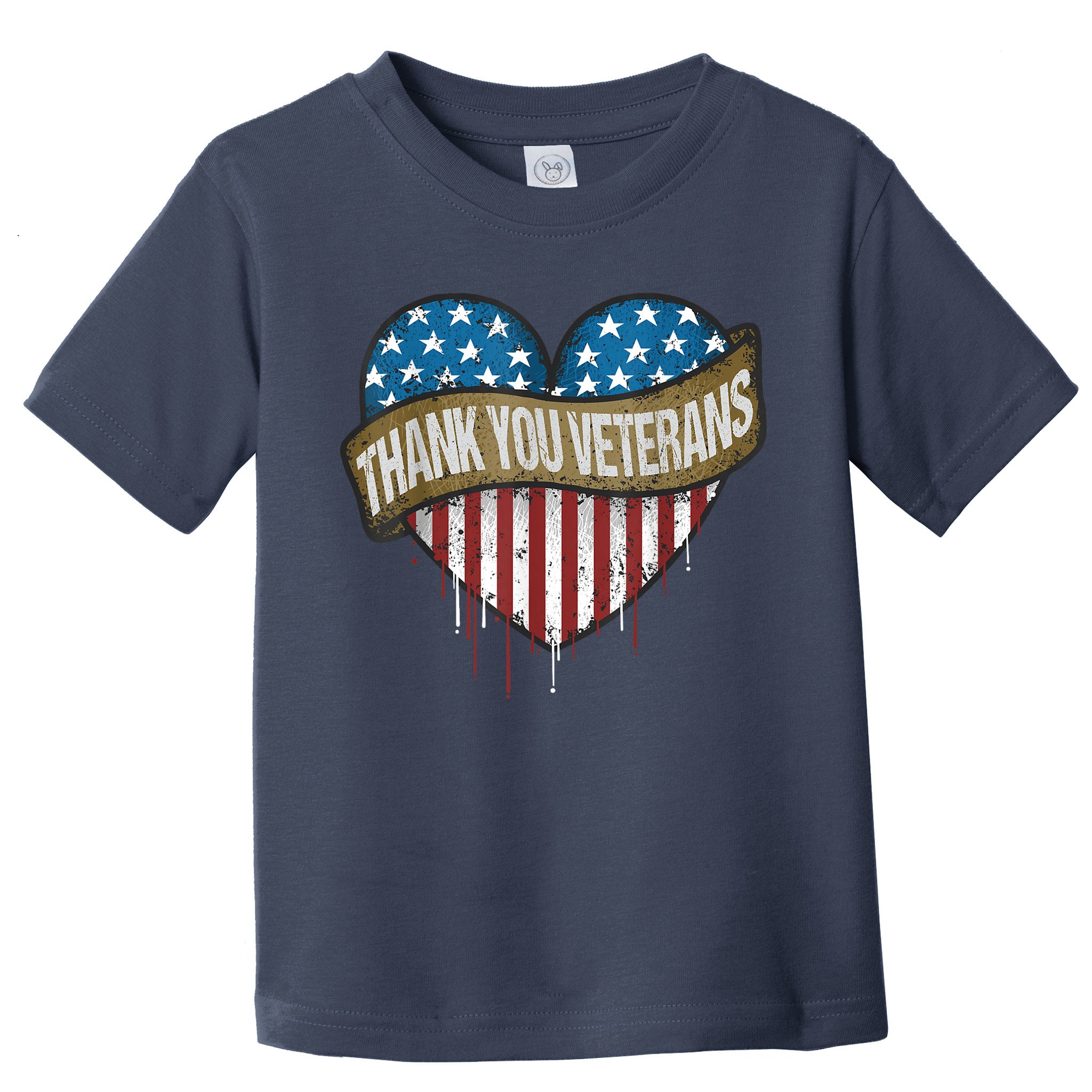 Thank You Veterans Day American Flag Heart Military Army Toddler T-Shirt