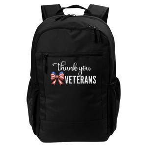 Thank You Veterans Patriotic Coquette Bow Veterans Day 2024 Gift Daily Commute Backpack