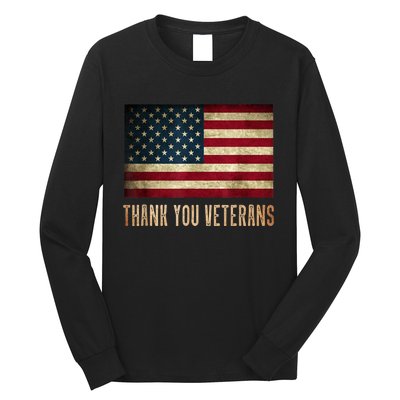 Thank You Veterans Day Military Life Army Affairs Grateful Long Sleeve Shirt