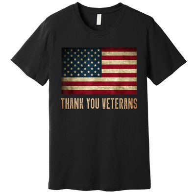 Thank You Veterans Day Military Life Army Affairs Grateful Premium T-Shirt