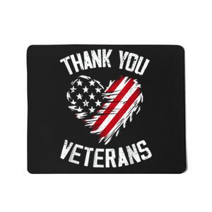 Thank You Veterans Patriotic American Flag Veterans Day 2024 Mousepad