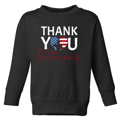 Thank You Veterans American Flag Proud Veteran Toddler Sweatshirt