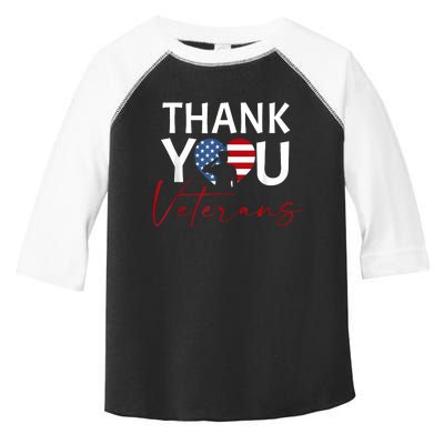 Thank You Veterans American Flag Proud Veteran Toddler Fine Jersey T-Shirt