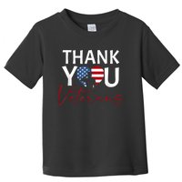 Thank You Veterans American Flag Proud Veteran Toddler T-Shirt